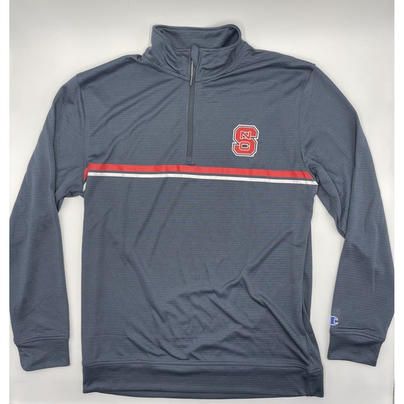 Champion Other - Champion 1/4th Zip Pull Over Long Sleeve M gray red NCS University Logo‎ #C708